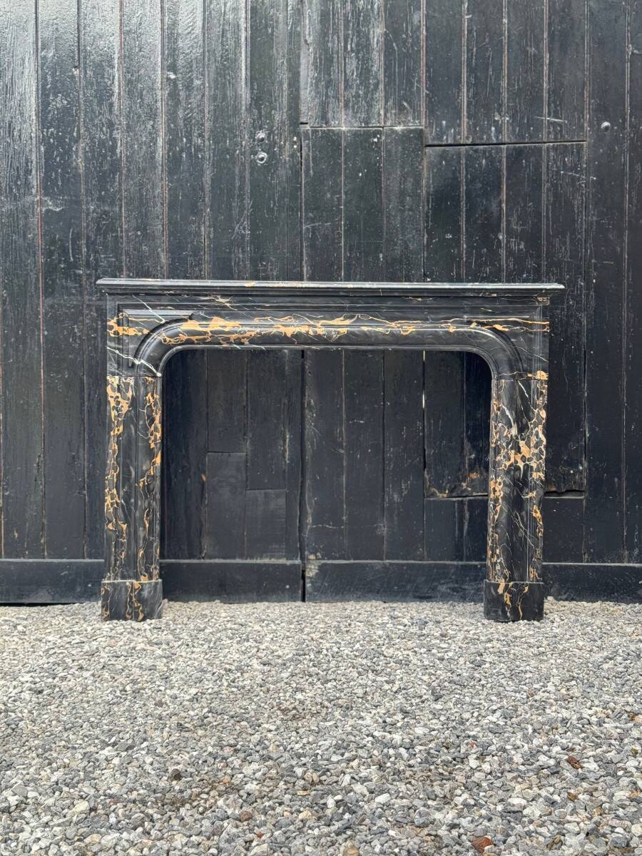 Louis XIV fireplace in Portor marble, circa 1880