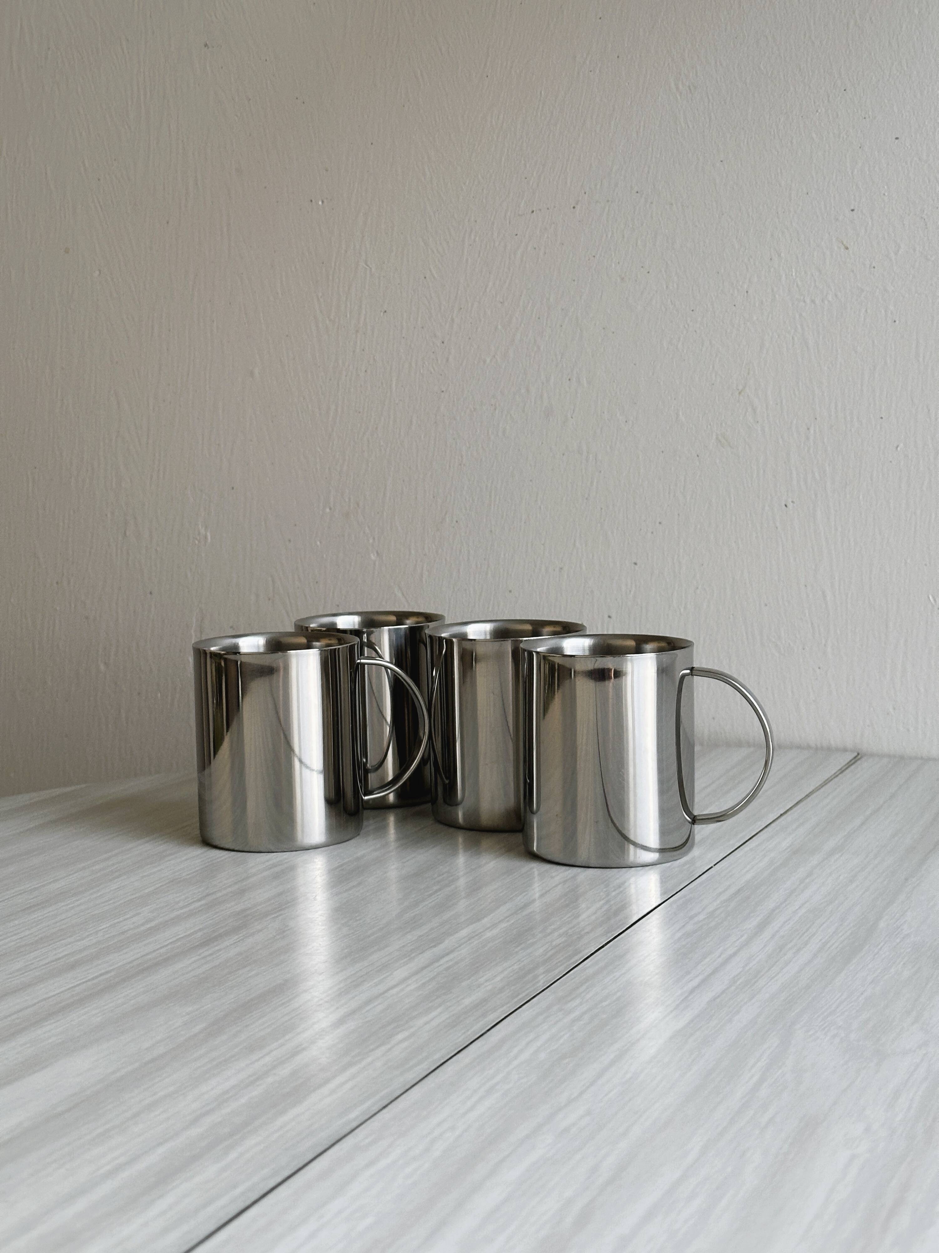 Set of 4 stainless steel cups