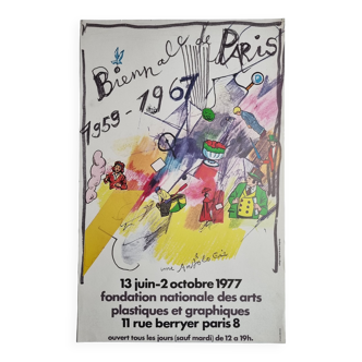 Affiche d'après Jean Tinguely, Biennale de Paris affiche de 1977