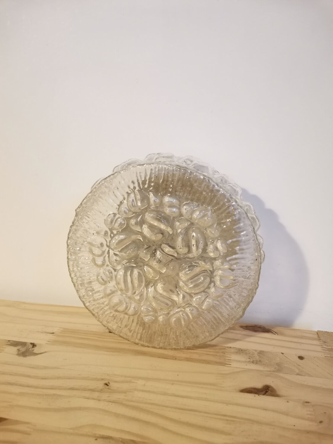 Vintage molded glass wall lamp