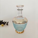 Blue and gold glass decanter