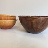 Lot of 3 old eared and artisanal bowls