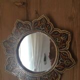 Mirror painted wooden flower 24cm