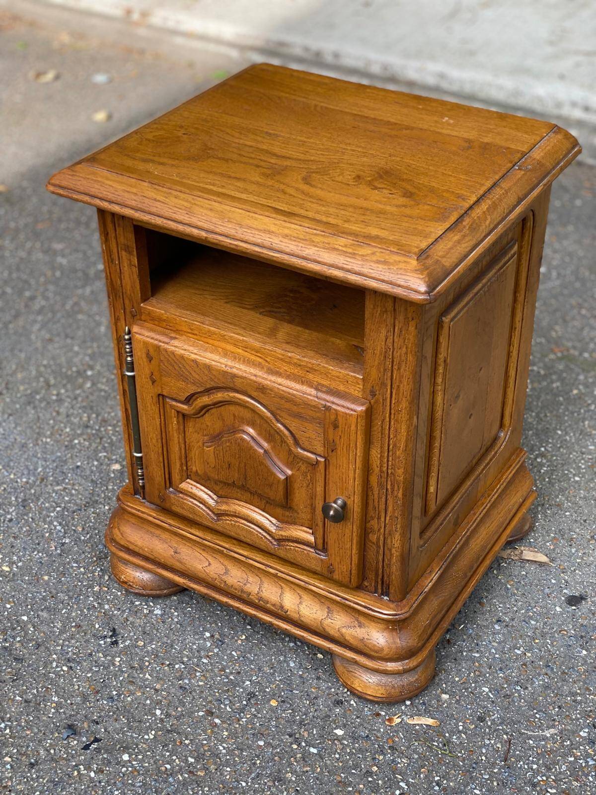 Louis XIV solid oak bedside table 1900