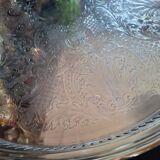 Silver-plated metal platter Christophle Fleuron France