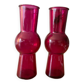 Lot de 2 vases roses vintage