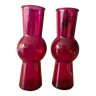 Set of 2 vintage pink vases