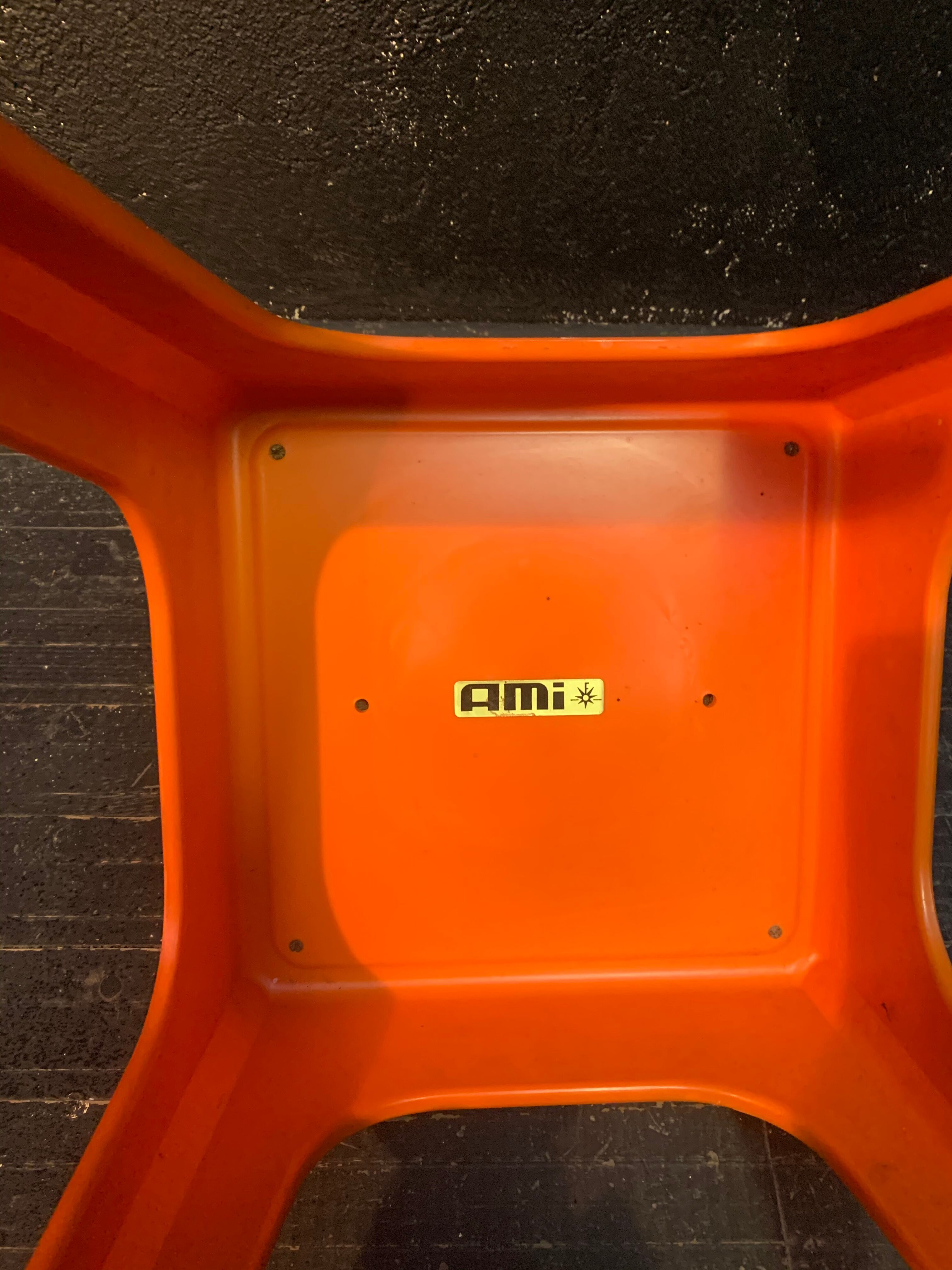 Vintage orange stool Ami, design 1960
