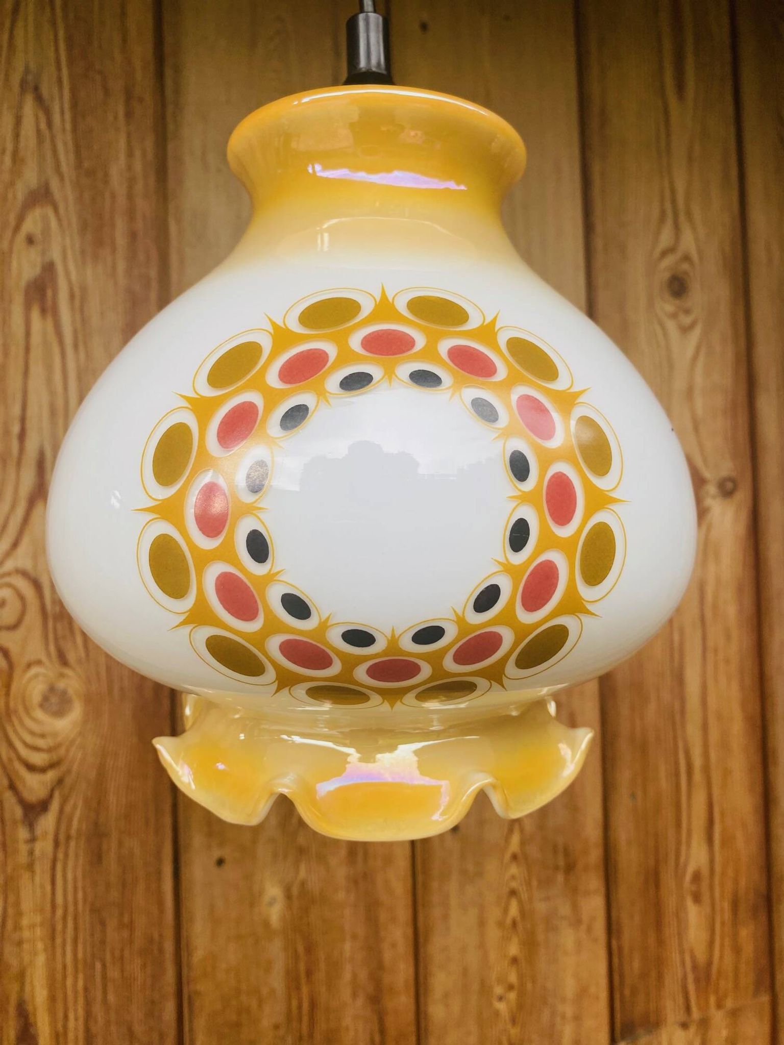 Suspension opaline vintage 70