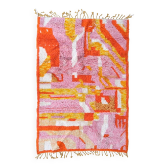 Boujad. tapis marocain rose et orange, 192 x 280 cm