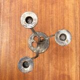 Amadeus Candle Holder in Brutalist Bronze, Italian Mid-Century by Kurt Jesch for Fratelli Tonini