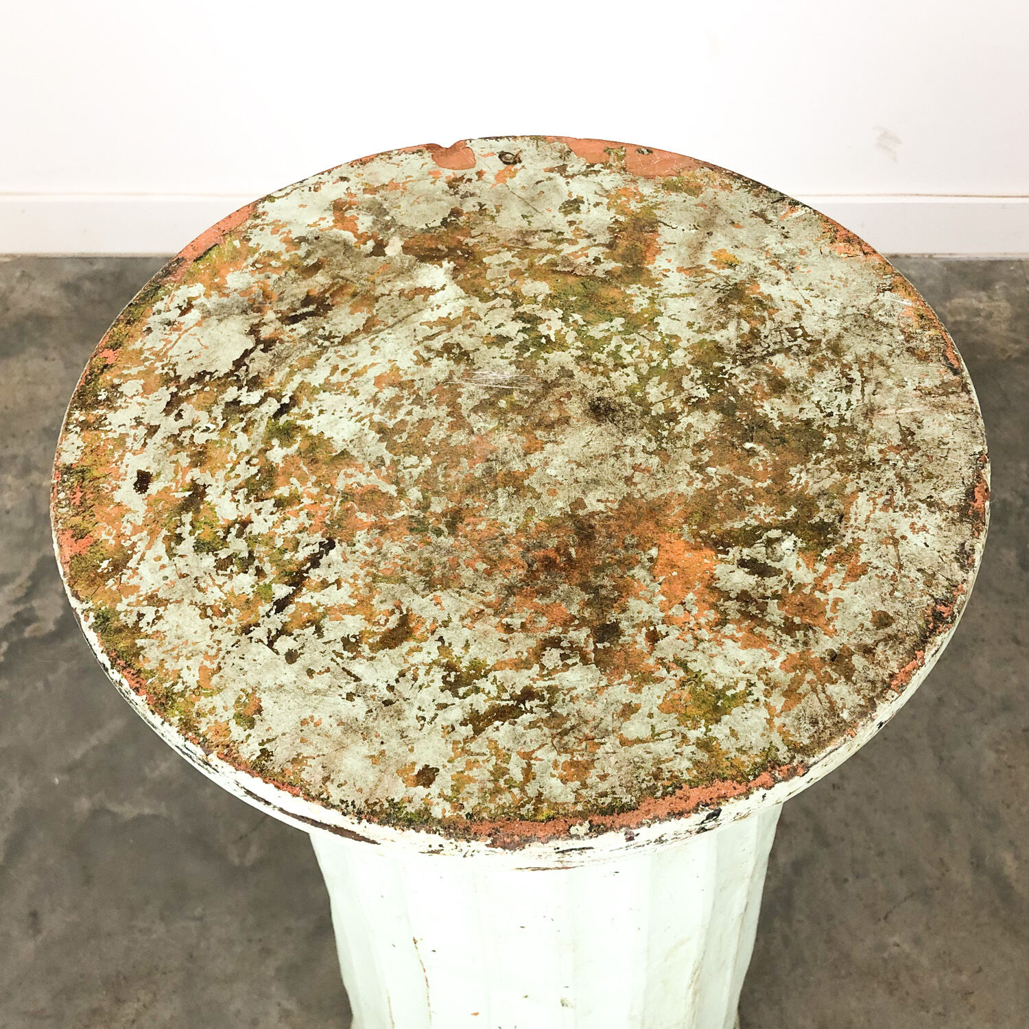 Vintage painted terracotta column