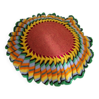 Coussin vintage crochet, 1970
