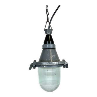 Grey Industrial Soviet Pendant Light, 1960s