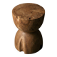 PIA stool in hand-carved solid recycled teak