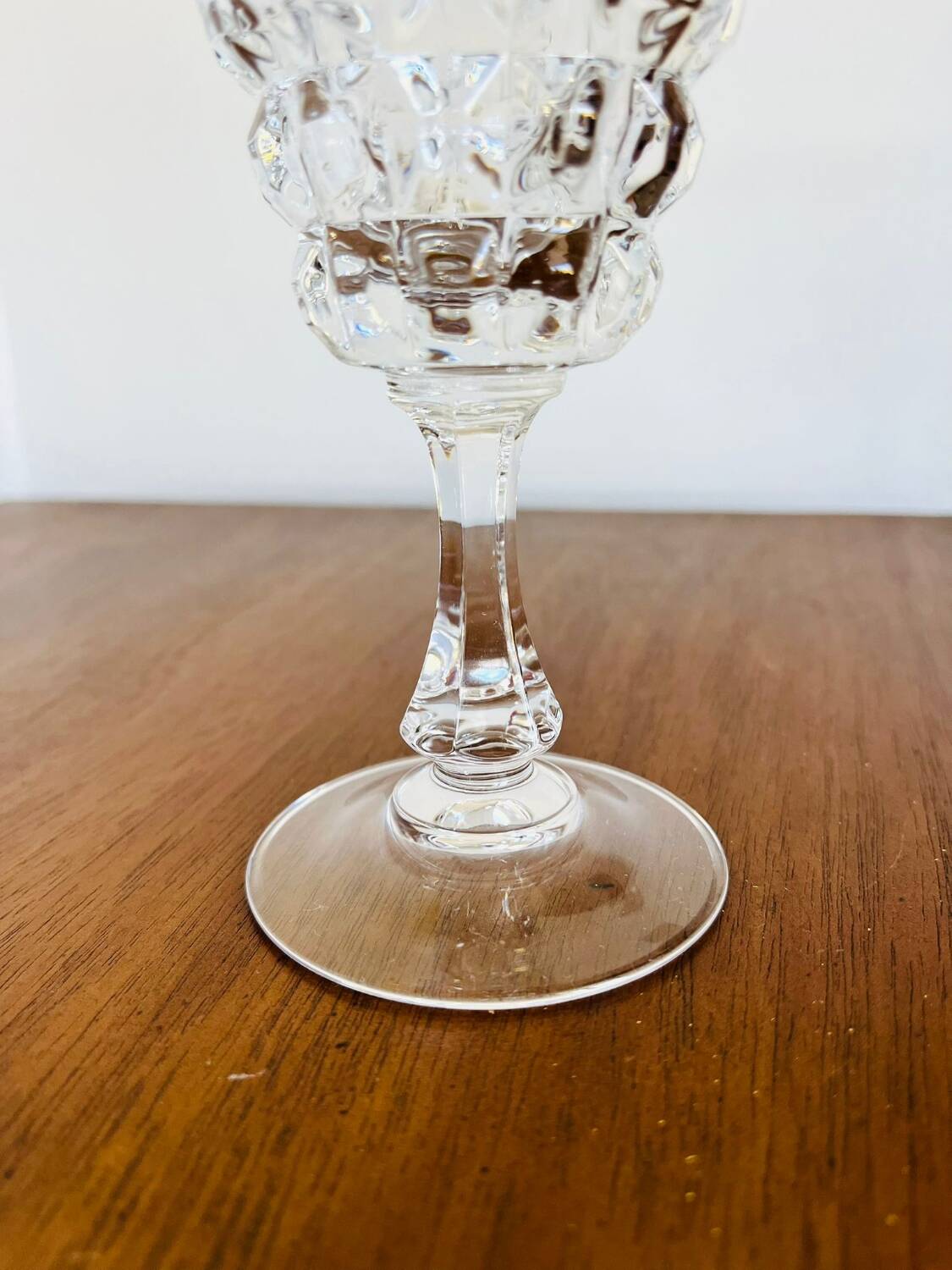 8 crystal d'arques pompadour wine or water glasses from the 1990s