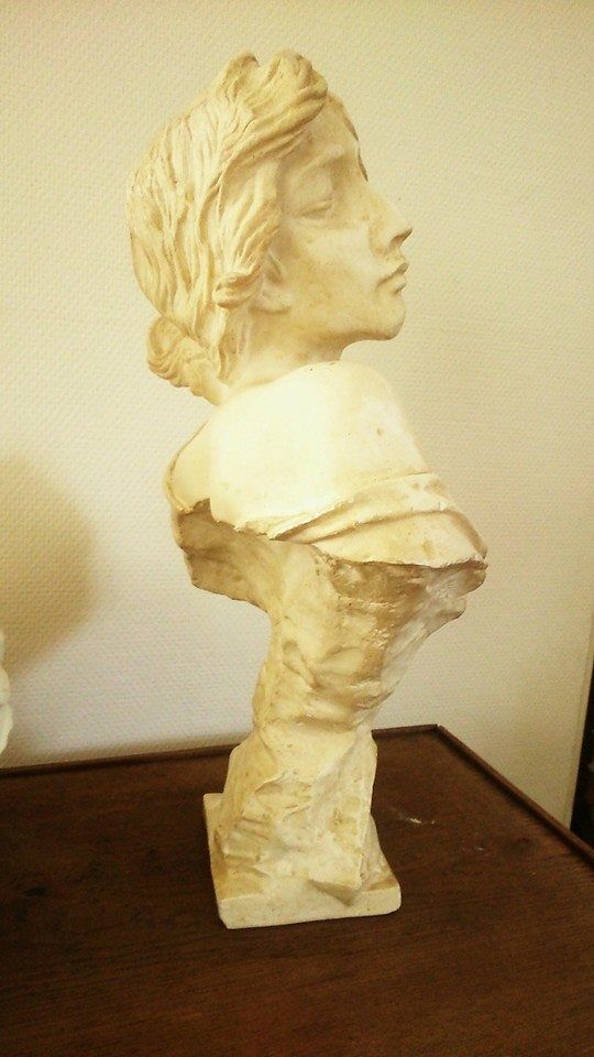 Old plaster bust of woman