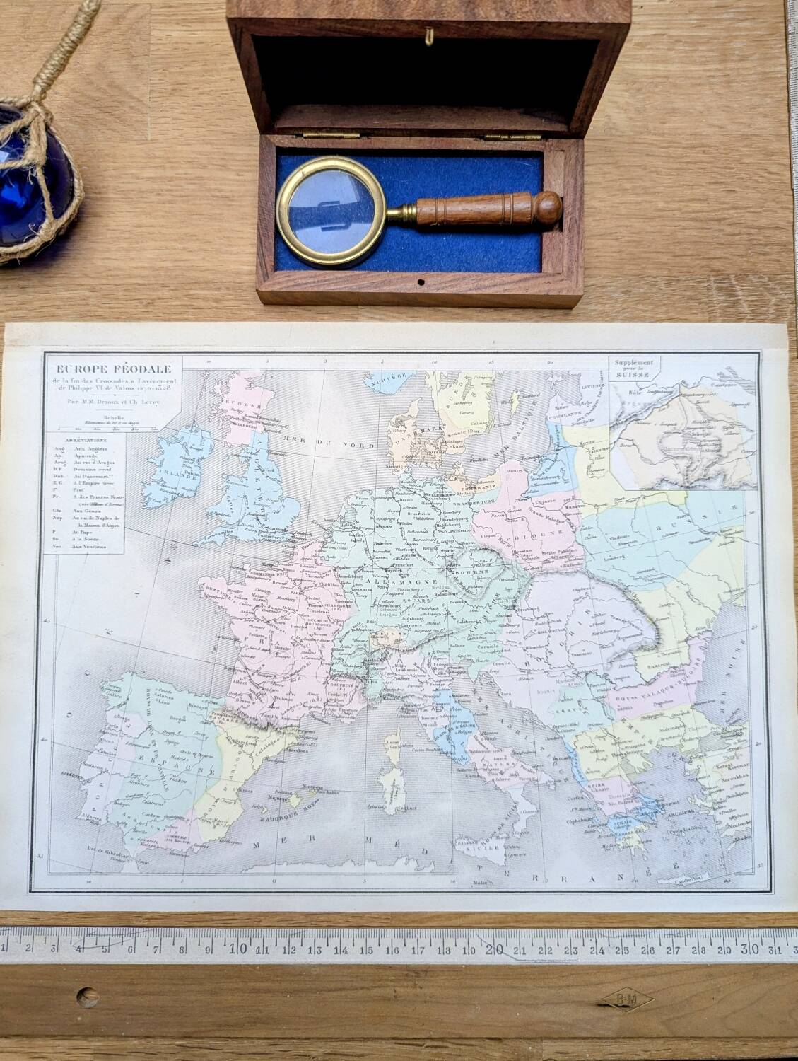 Feudal Europe, original map printed in 1879.