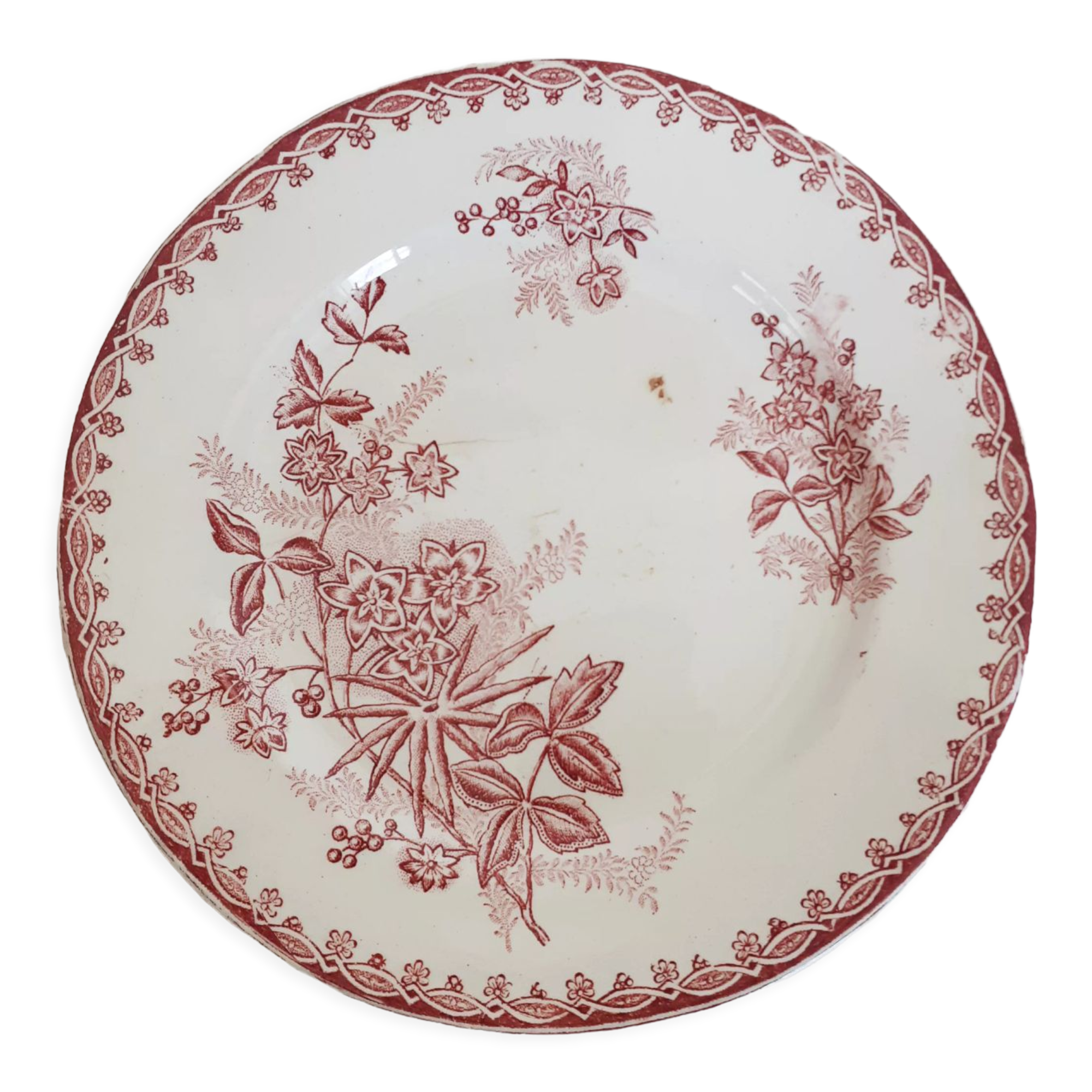 Flat plate in Amandinese earthenware model Margot