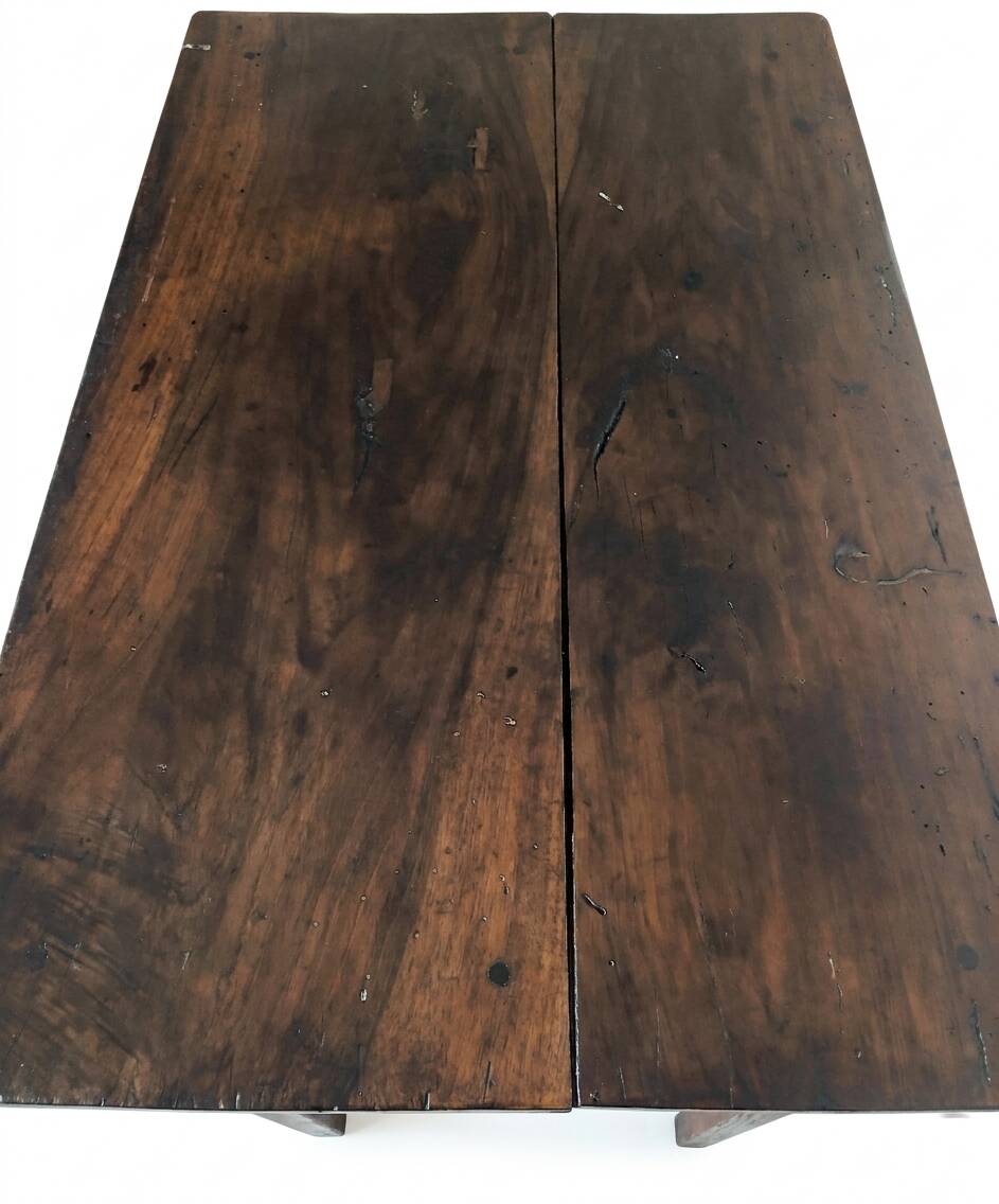 19th Century Solid Walnut Campaign Table – Console or Occasional Desk