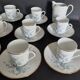 Eight-cup coffee service and creamer, Limoges porcelain, monogrammed