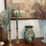 Vintage flamed glazed terracotta vase