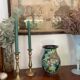 Vintage flamed glazed terracotta vase