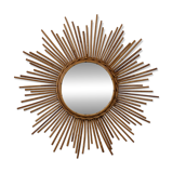 XL rattan sun mirror from the 50s/60s