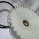 White opaline wavy suspension brass claw vintage lampshade