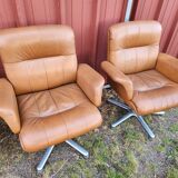 4 fauteuisl cuir design 70's Sitag