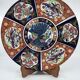 Grand plat chinois signé en porcelaine d'Imari décor paons et fleurs  1970 Vintage