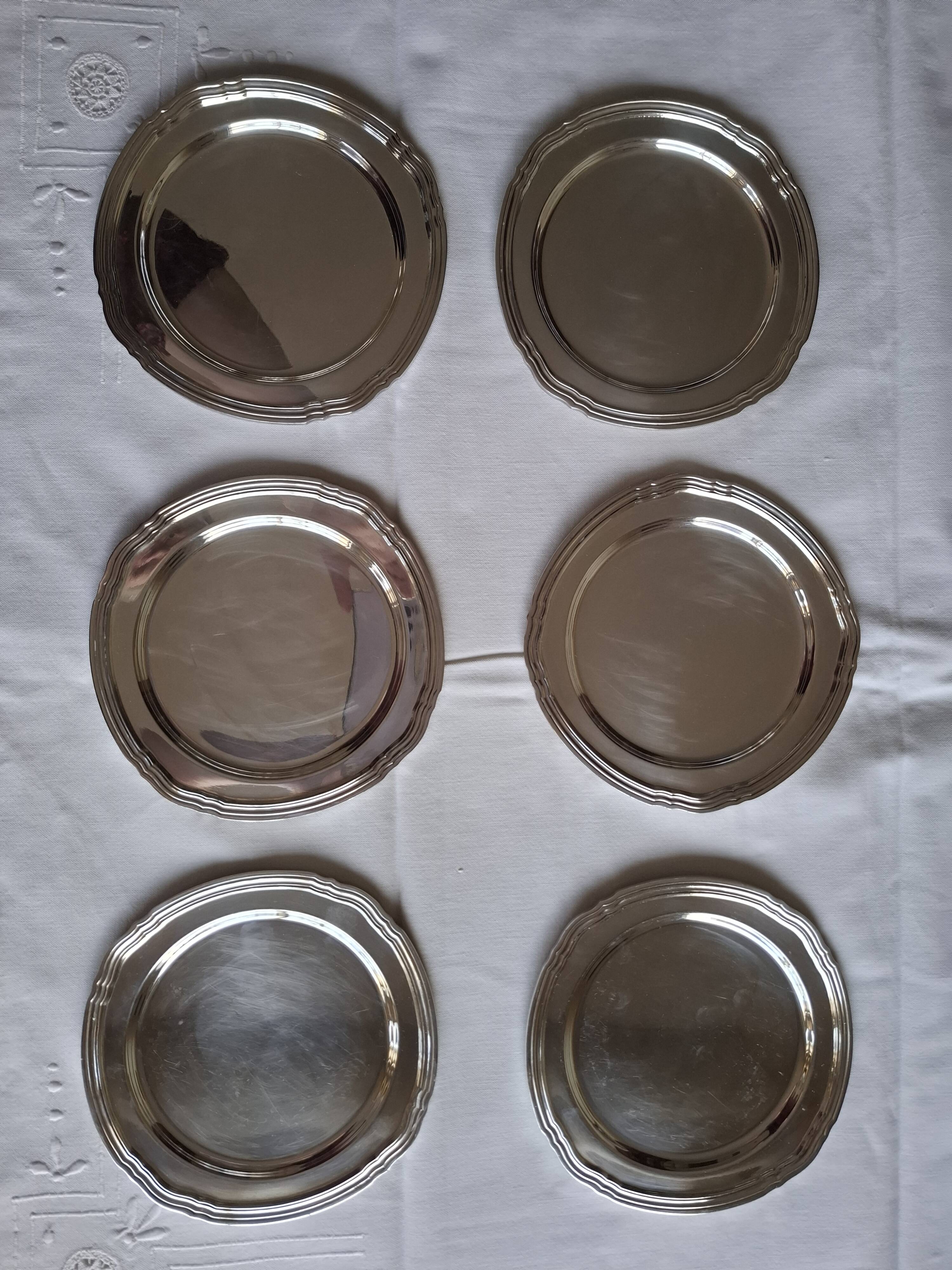 6 Christofle Gallia silver-plated bread plates
