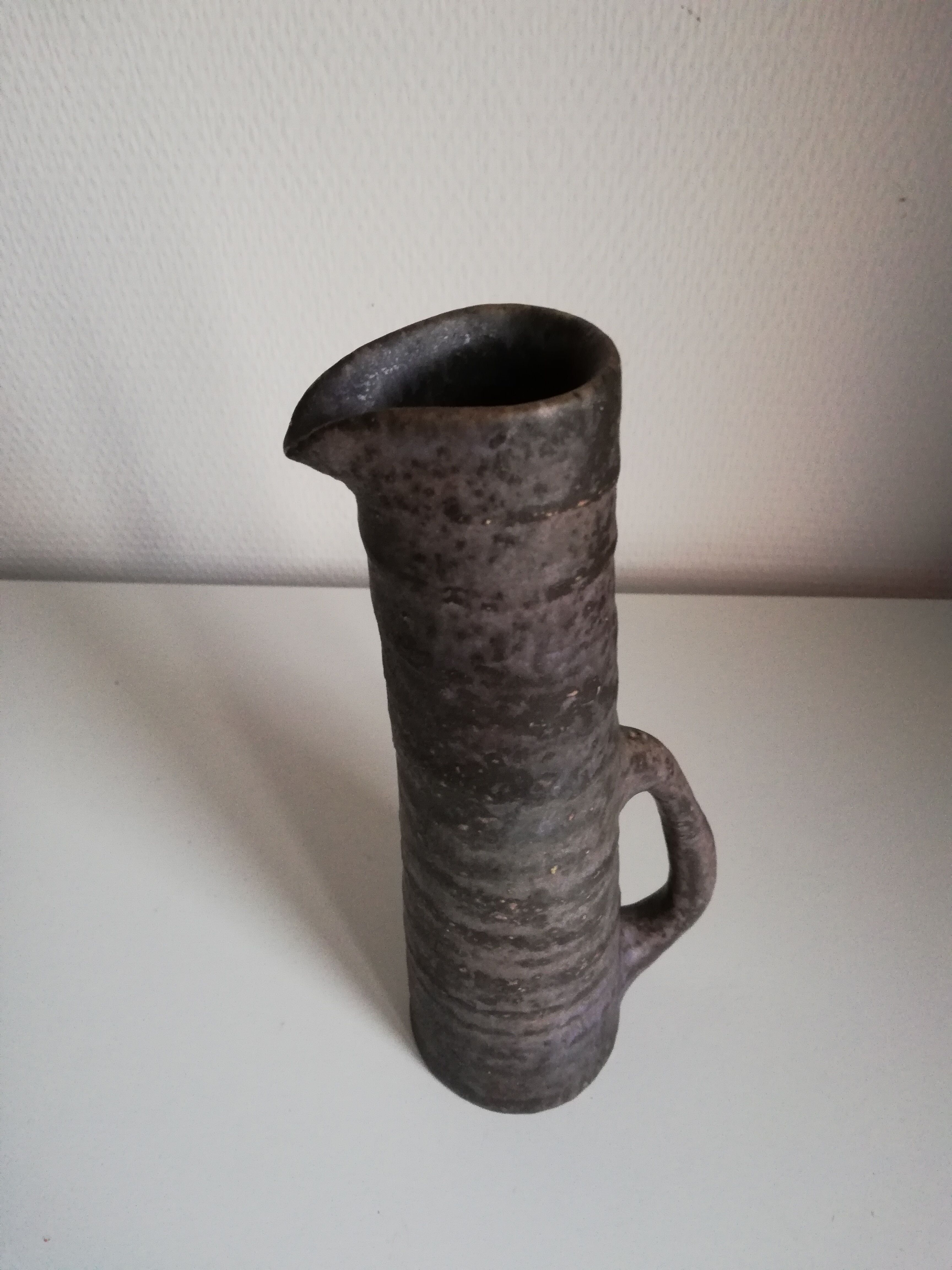 Signed ceramic pitcher vase