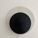 Vintage "Cirkle" wall lamp in black and white lacquered metal, Denmark 1970s