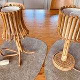 Small vintage rattan lamp