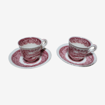 Duo de tasses à café en porcelaine anglaise "mason's"