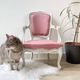 Pink Louis XV style convertible armchair in weathered wood for children
