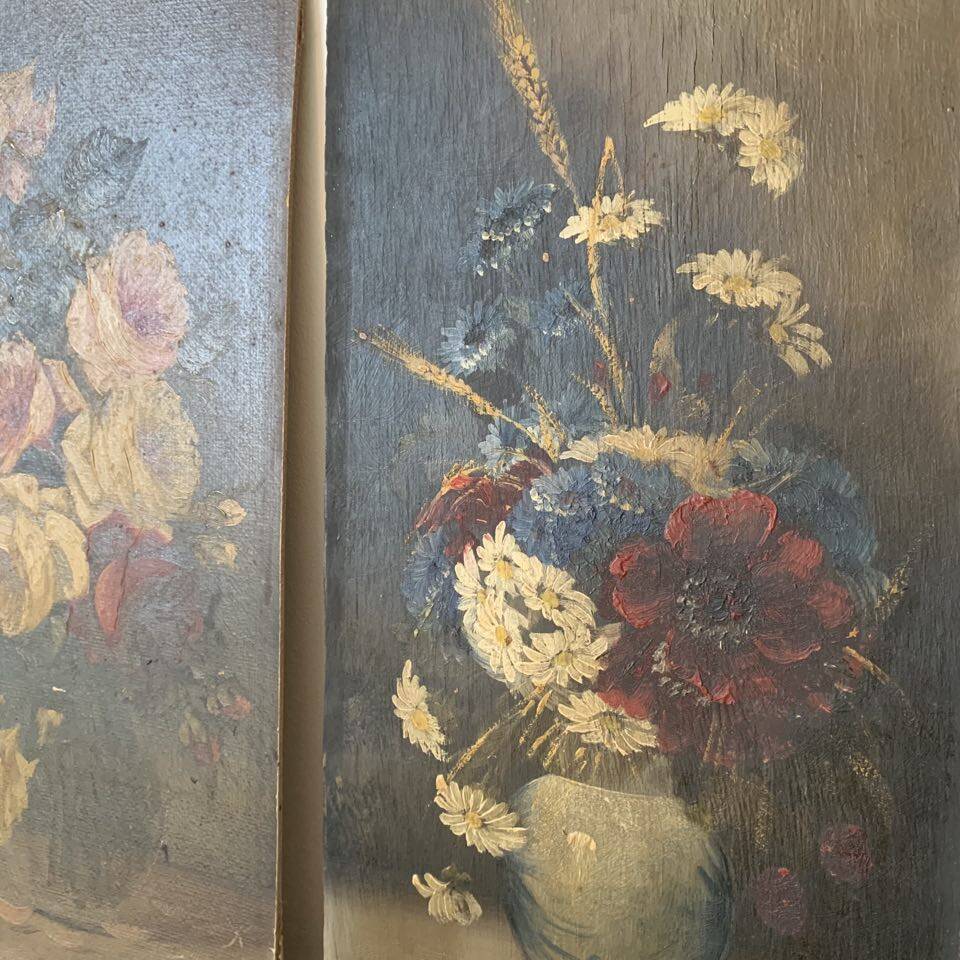 Two oil paintings on panels