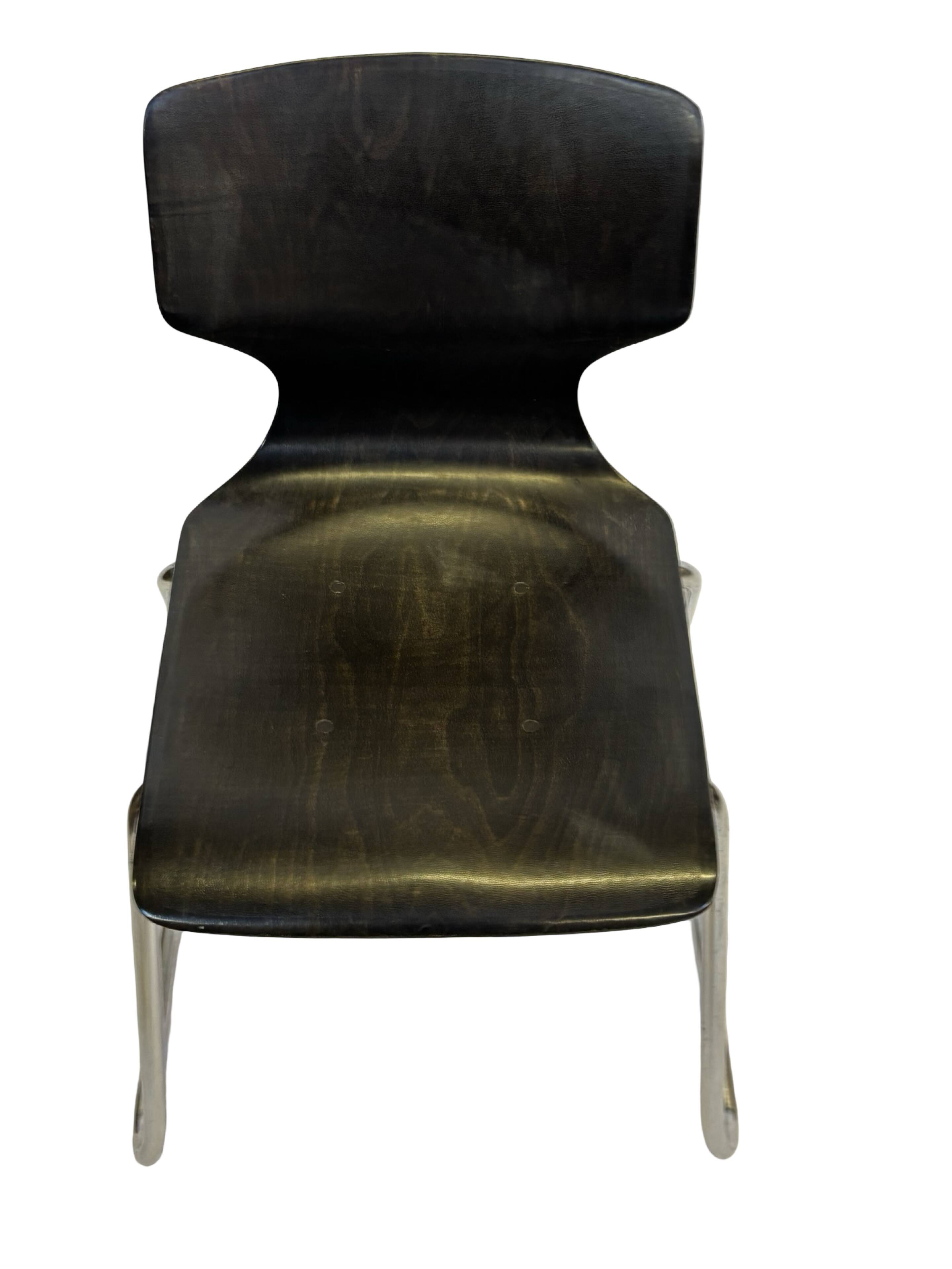 Lot de 4 chaises Elmar Flötotto design années 70