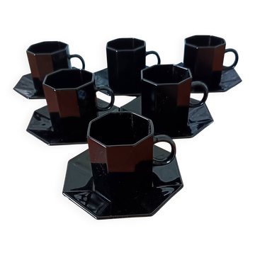6 tasses 15 cl opaline Français Vintage Arcoroc Modèle Octime 1980