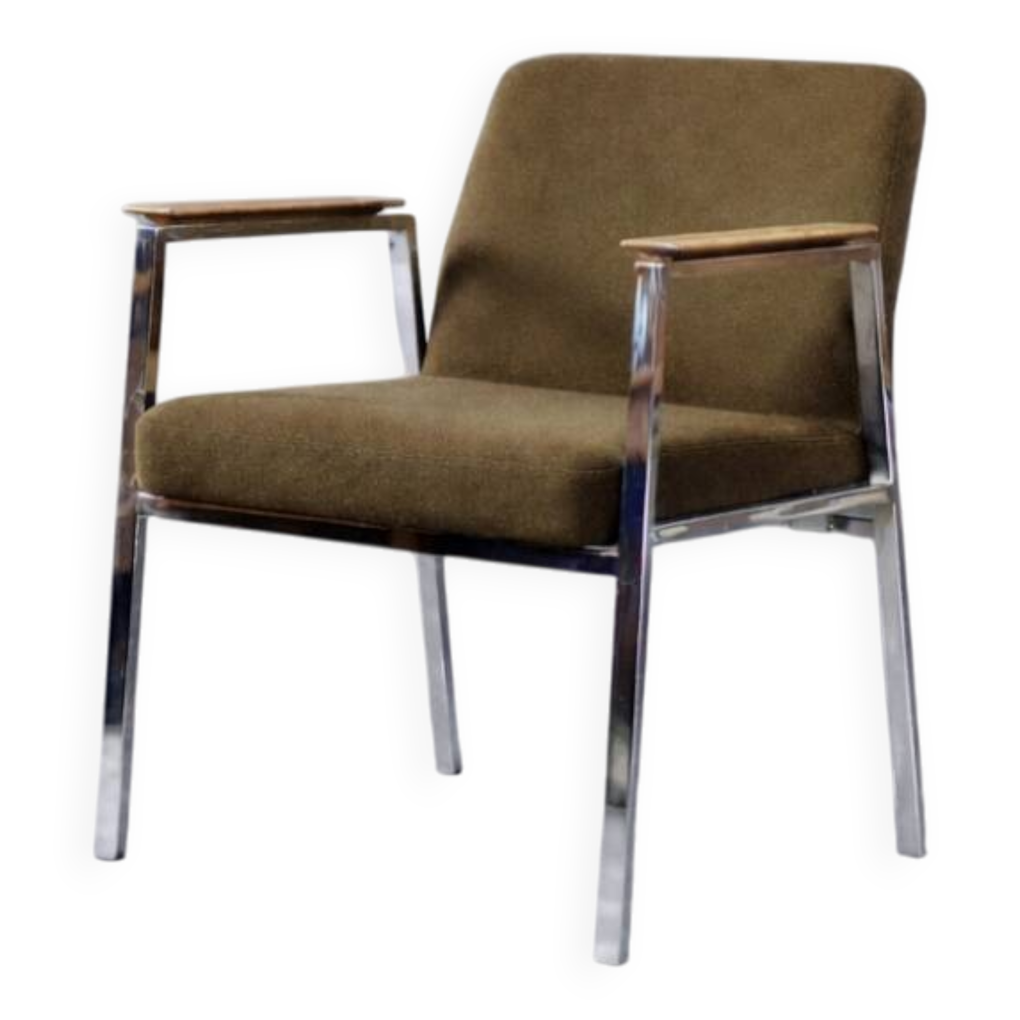 Vintage Mid-Century Modern German Brown Conference Chair from Drabert, 1970