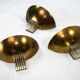 Set of three Italian Deco-style brass wall sconces, Italy 1970s