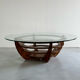 Designer coffee table, foot and circular top from the 60s