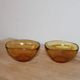 Set of 2 vintage amber glass ramekins – 1970s – Made in France
