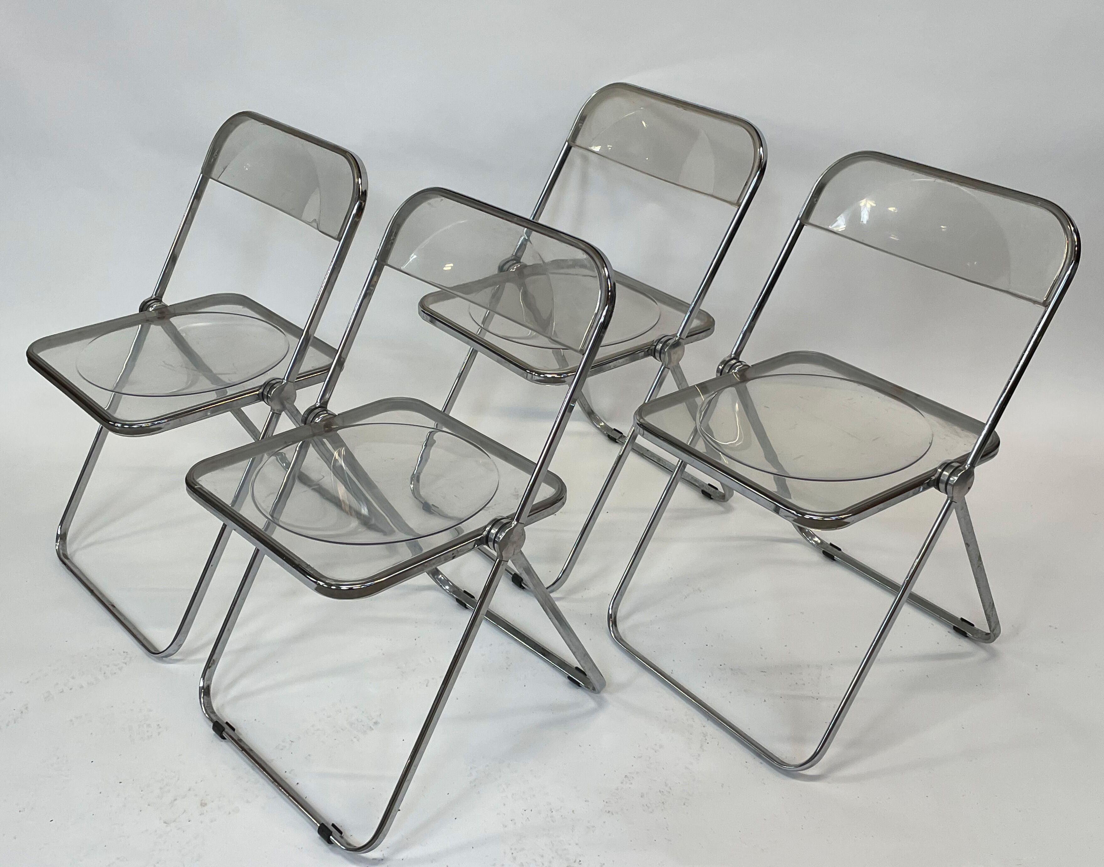Giancarlo piretti plia lucite folding chairs for castelli