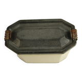 Boîte repas en métal émaillé - beige et noire