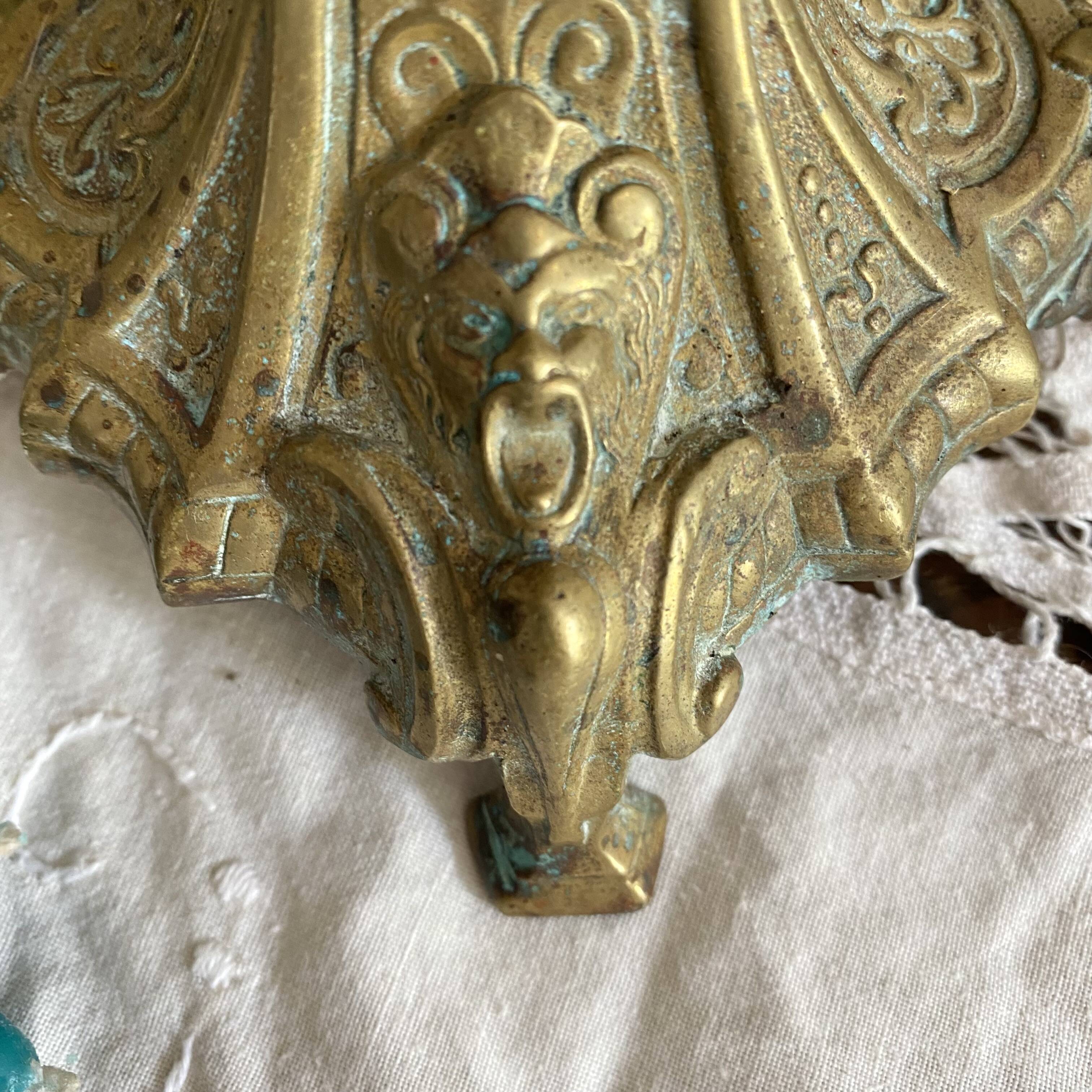 Pair of antique bronze candlesticks