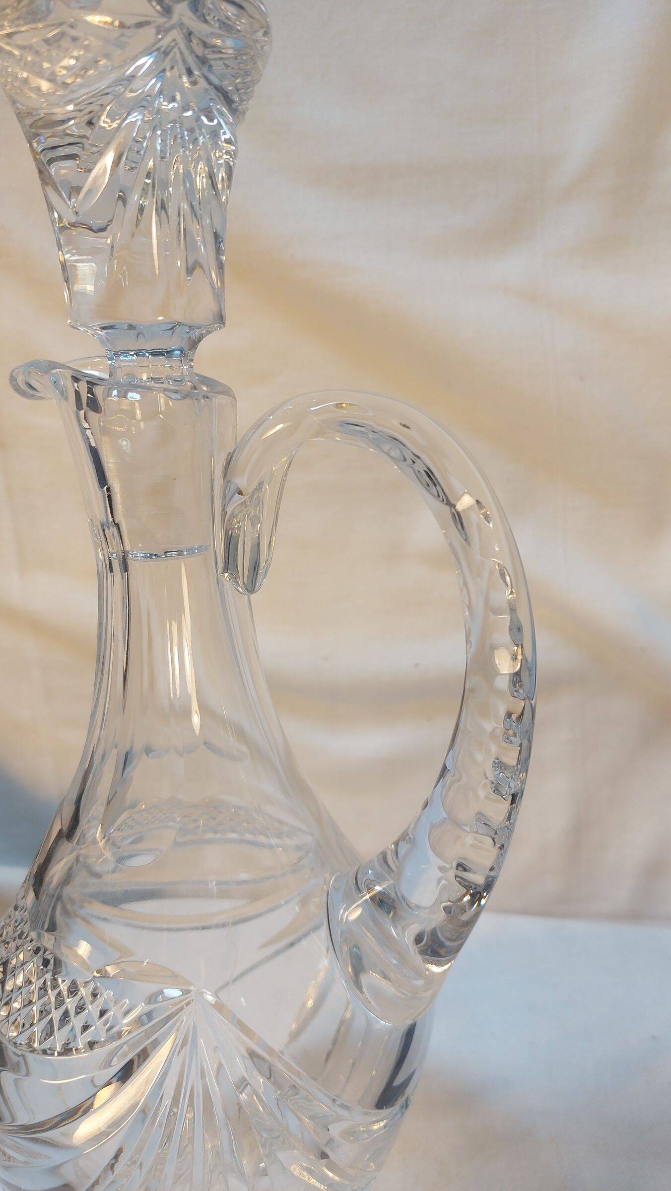 Set of 6 wine glasses and carafe in Lorraine Crystal - Gérard Model