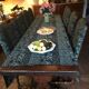 Monastery table - 9 chairs and 2 Louis XIII oak armchairs.