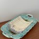 Vintage asparagus dish in faience barbotine – Large serving platter